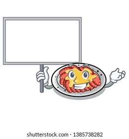 Bring board carpaccio is served on cartoon plates