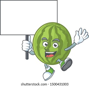 Bring board cartoon watermelon isolated on white background