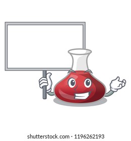 Bring board character glass decanter with red wine