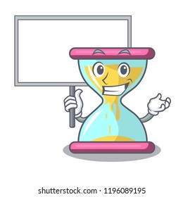 Bring board character hourglass concept for business deadline