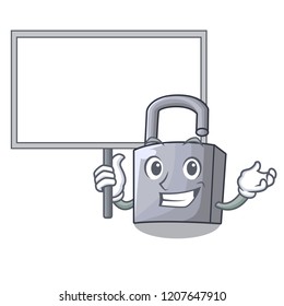 Bring board character padlock on the wooden door
