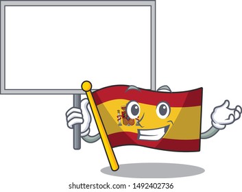 Bring board character spain flags formed with cartoons