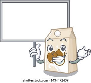 Bring board coconut milk in a cartoon bottle