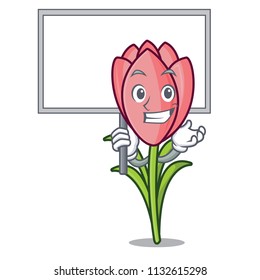 Bring board crocus flower character cartoon
