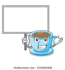 Bring board cup of delicious cartoon milk tea