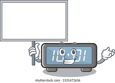 Bring board digital clock isolated in the mascot