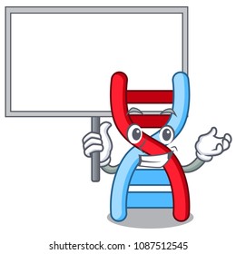 Bring board dna molecule character cartoon