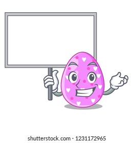 Bring board easter egg cartoon clipping on path