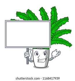 Bring board fern frond frame decoration on cartoon
