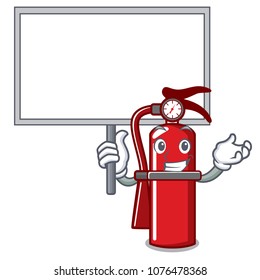 Bring board fire extinguisher character cartoon