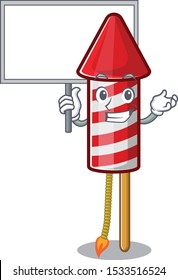 Bring board fireworks rocket cartoon isolated the character