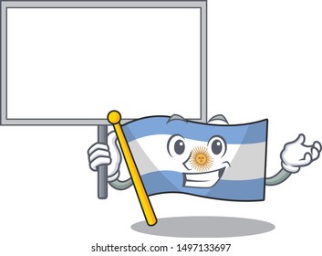 Bring board flag argentina cartoon the shaped mascot