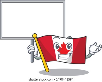 Bring board flag canada isolated in the cartoon