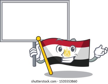 Bring board flag egypt mascot the character shape