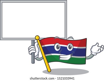 Bring board flag gambia isolated in the character