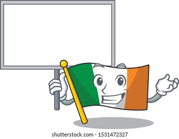 Bring board flag ireland isolated with the cartoon