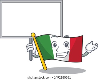 Bring board flag italy with the character shape