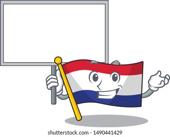 Bring board flag netherlands isolated in the character