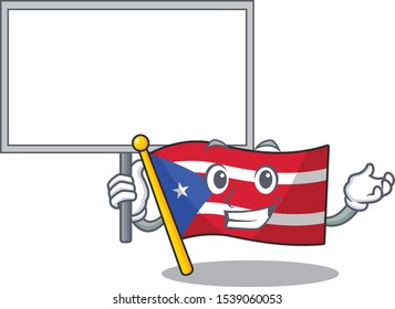 Bring board flag puerto rico in the cartoon
