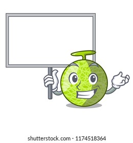 Bring board fresh melon isolated on character cartoon