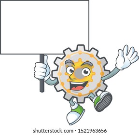 Bring board gear machine cartoon character mascot style