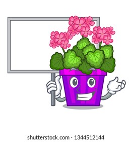 Bring board geranium flower isolated with the mascot