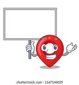 Bring board GPS navigation pin on character cartoon