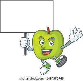 Bring board granny smith in a green apple character mascot
