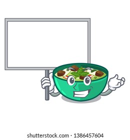 Bring board green churry served in cartoon bowl