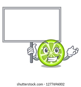 Bring board green lemon slices in cartoon glass