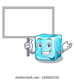 Bring board Ice cubes shape on the cartoon