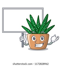 Bring board mini zebra cactus on cartoon pot