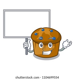 Bring board muffin blueberry character cartoon