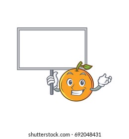 Bring board orange fruit cartoon character