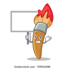 Bring board paint brush character cartoon