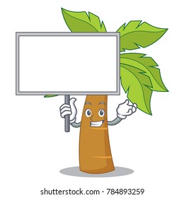 Bring board palm tree character cartoon