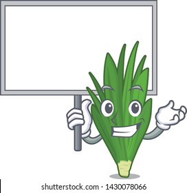 Bring board pandan leaves isolated in the cartoon
