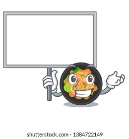 Bring board pat thai isolated in the cartoon