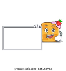 Bring board pose waffle character cartoon design