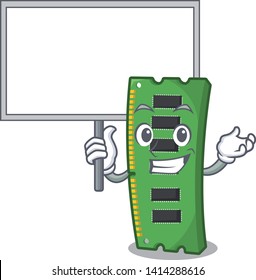 Bring board RAM memory card isolated in cartoon