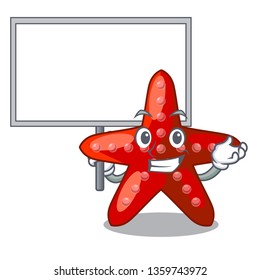Bring board red starfish isolated with the character