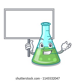 Bring board science beaker character cartoon