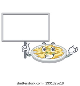 Bring board scrambled egg put above cartoon plate