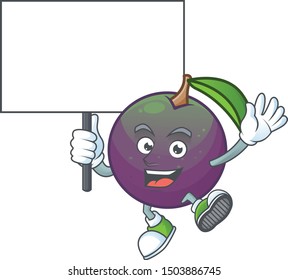 Bring board star apple cartoon character with mascot