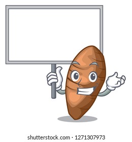 Bring board taro tuber in the shape cartoon