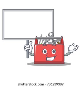 Bring board tool box character cartoon