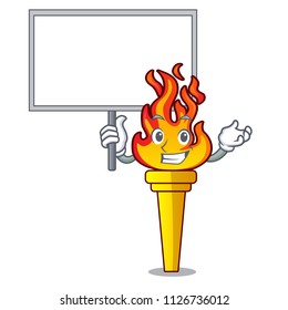 Bring board torch character cartoon style