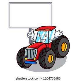 Bring board tractor character cartoon style