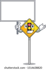 Bring board traffic light ahead on the cartoon