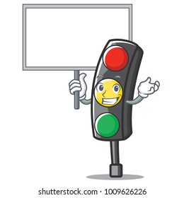 Bring board traffic light character cartoon